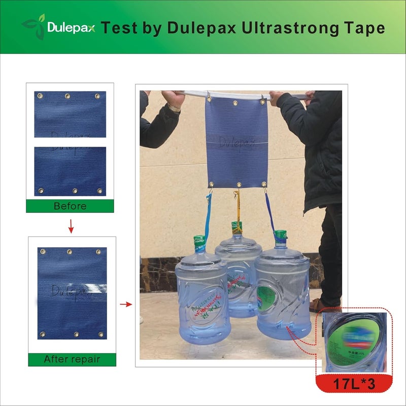 Dulepax Fabric Repair Tape - Ultrastrong 16.4FT x 2.95"ulated for Boat Covers, Tents, Awnings, RV Covers, Tarps, Canvas, and Sails - Image 2